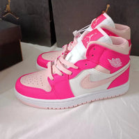 Sneakers, White Pink Colorway, Lace Up Design, Casual Gift for Sneaker Fans