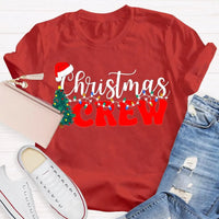 Festive Trees and Lights Graphic Shirt, Christmas Crew T-Shirt, Matching Family Xmas Tee, Holiday Party Group Vacation Shirt