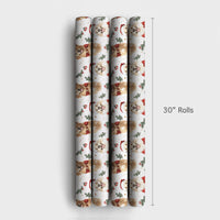Holiday Dog Wrapping Paper, Golden Retriever Christmas Wrapping Paper, Festive Watercolor Canine Gift Wrapping Paper, Xmas Pet Gift Wrap