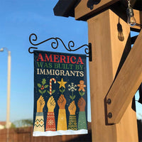 Christmas Solidarity Garden Flag, America Was Built by Immigrants Garden Flag, Patriotic Yard Flag, Seasonal Holiday Garden Banner Present