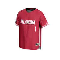 #1 Oklahoma Sooners Lightweight Baseball Jersey - Crimson