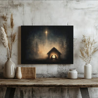 Star of Bethlehem Canvas Print, Nativity Scene Canvas Wall Art, Minimalist Religious Wall Decor, Holy Night Art, Christmas Canvas Present