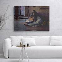 Holy Night Christmas Canvas Wall Art, Nativity Scene Canvas Print, Birth of Jesus Canvas Decor, Christian Religious Wall Art