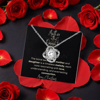 Christmas Love Knot Necklace, Mother and Daughter Love Knot Necklace, Holiday Love Knot Pendant, CZ Crystal Jewelry, Meaningful Present for Mom