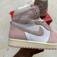 Retro High Top Sneakers, White Pink Colorway, Lace Up Design, Casual Gift for Sneaker Fans