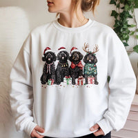 Festive Holiday Dog Crewneck, Goldendoodle Christmas Sweatshirt, Adorable Dog Mom Sweater, Retro Xmas Puppy Pullover, Winter Dog Lover Present