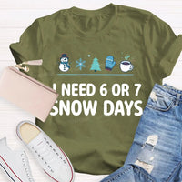 Humorous Winter Holiday Graphic Tee, Snow Days Snowflake Christmas Tree Shirt, Comfy Snow Lover T-Shirt, Winter Break Teacher Present