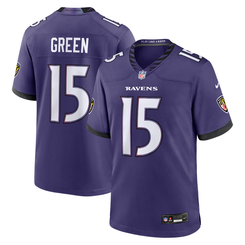 Baltimore Ravens Mike Green Purple Team Game Jersey