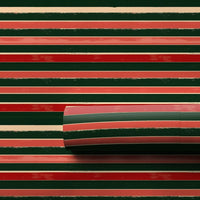 Horizontal Striped Gift Wrap, Rustic Stripe Wrapping Paper, Vintage Christmas Stripe Wrapping Paper, Festive Holiday Present Gift Wrap