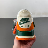 Low Top Sneakers, White Green Orange Colorway, Lace Up Design, Casual Gift for Sneaker Fans