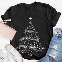Holiday Musician Graphic Tee, Musical Notes Christmas Tree Shirt, Merry Christmas Music Lover Shirt, Music Teacher Holiday Present