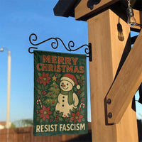 Anti Fascist Holiday Garden Flag, Merry Christmas Resist Fascism Garden Flag, Activist Christmas Yard Flag, Lawn Banner Decor Present