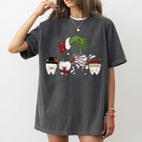 Holiday Tooth Graphic T-Shirt, Humorous Dentist Christmas T-Shirt, Dental Hygienist Xmas T-Shirt, Dental Assistant Holiday Tee, Dentist Present