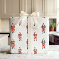 Watercolor First Responder Christmas Gift Wrap, Firefighter Santa Wrapping Paper, Fireman Santa Gift Wrapping Paper, Holiday Hero Gift Wrap