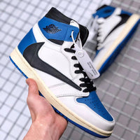 High Top Sneakers, Blue Colorway, Reverse Hook Design, Lace Up Design, Casual Gift for Sneaker Fans
