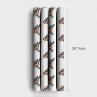 Santa Hat Ocean Gift Wrap, Sea Turtle Christmas Wrapping Paper, Watercolor Marine Animal Present Paper, Coastal Holiday Gift Wrapping Paper