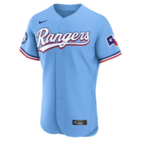 Texas Rangers Light Blue Alternate Sponsor Patch Authentic Jersey