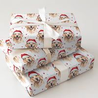 Watercolor Dog Holiday Gift Wrap, Golden Retriever Christmas Wrapping Paper, Xmas Puppy Present Wrap, Pet Lover Winter Decor