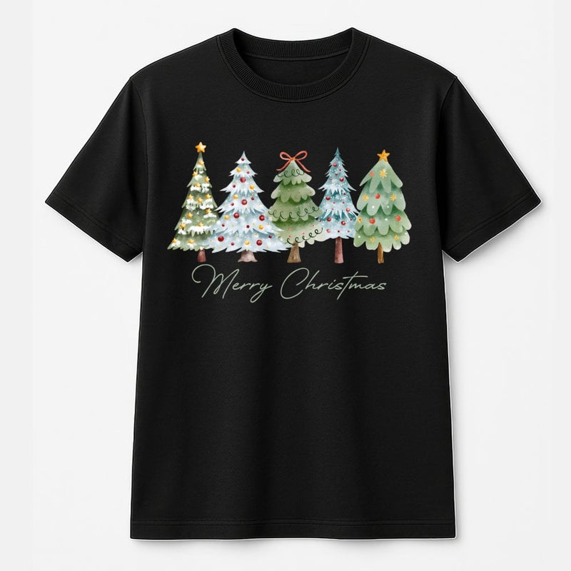 Merry Christmas Pine Forest Shirt, Watercolor Christmas Tree T-Shirt, Festive Winter Tree Graphic Tee, Adorable Holiday Forest Tshirt Present