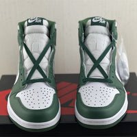 High Top Sneakers, White Green Colorway, Lace Up Design, Casual Gift for Sneaker Fans