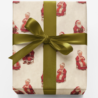 Mr and Mrs Claus Christmas Gift Wrap, Vintage Santa Wrapping Paper, Retro Holiday Wrapping Paper, Nostalgic Xmas Present Wrapping Paper