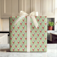 Whimsical Santa Gift Wrap, Tennis Santa Christmas Wrapping Paper, Green Tennis Wrapping Paper, Sports Fan Holiday Present Wrapping Paper