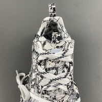Distressed Shoes, White Black Colorway, Lace Up Design, Distressed Finish, Casual Gift for Shoe Lovers