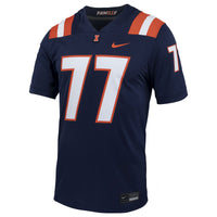 #77 Illinois Fighting Illini Untouchable Football Jersey – Navy
