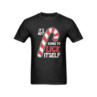 Humorous Candy Cane Shirt, It's Not Going to Lick Itself Christmas T-Shirt, Adult Humor Holiday Graphic Tee, Dirty Santa Gag Present T-Shirt