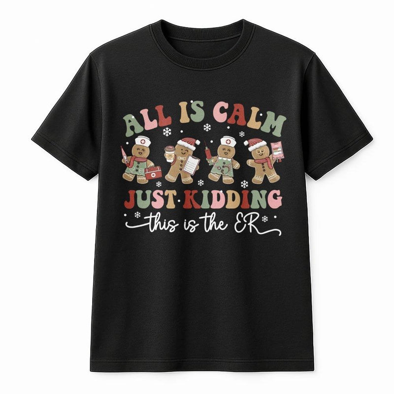 Humorous Gingerbread Medical Shirt, ER Nurse Christmas Shirt, Emergency Room Holiday Graphic Shirt, Hospital Staff Tee, Xmas RN Present for Women