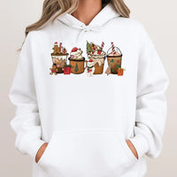 Gingerbread Latte Holiday Sweatshirt, Christmas Coffee Hoodie, Adorable Christmas Coffee Graphic Hoodie, Comfy Winter Coffee Lover Hoodie