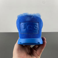 Slides, Blue Colorway, Slip On Design, Wool Detail, Casual Gift for Shoe Lovers