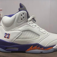 High Top Sneakers, White Purple Colorway, Lace Up Design, Casual Gift for Sneaker Fans