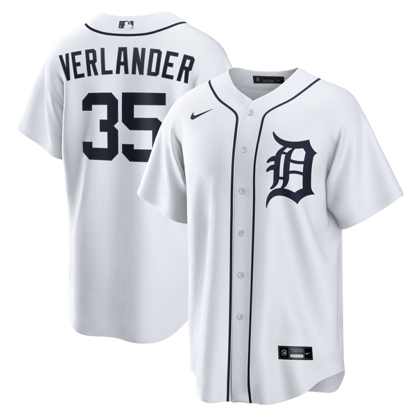 Detroit Tigers Justin Verlander White Home Replica Jersey