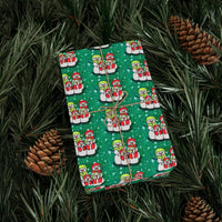 Vintage Cartoon Snowmen Gift Wrap, Retro Snowman Wrapping Paper, Adorable Christmas Wrapping Paper, Festive Winter Holiday Wrapping Paper