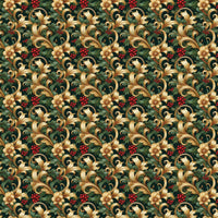Holly Berry Holiday Gift Wrap, Baroque Christmas Wrapping Paper, Vintage Festive Floral Wrapping Paper, Luxury Winter Gift Wrap Paper Roll
