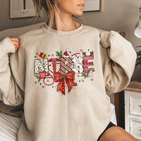 Festive Stethoscope Holiday Sweatshirt, Christmas Nurse Sweatshirt, RN Healthcare Christmas Sweatshirt, Medical Crewneck, Winter Nurse Present