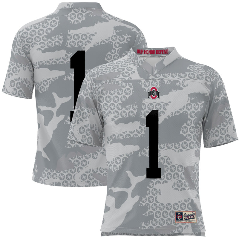 #1 Ohio State Buckeyes Camo Football Jersey - Gray