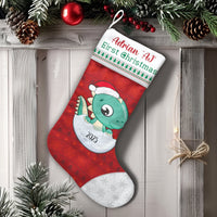 Custom First Christmas Stocking 2025, Baby Dinosaur Christmas Stocking, Kids Holiday Stocking, Adorable Dino Mantel Decor, Personalized Present