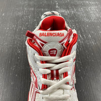 Low Top Sneakers, White Red Colorway, Lace Up Design, Casual Gift for Sneaker Fans