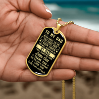 Sentiment Engraved Pendant Necklace, To My Dad Dog Tag Necklace, Stainless Steel Military Dog Tag, Birthday Present for Father, Christmas Present