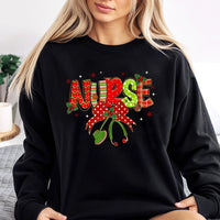 Plaid Stethoscope Holiday Crewneck, Christmas Nurse Sweatshirt, Adorable Xmas Nurse Sweater, Nursing School Graduation Present for Her