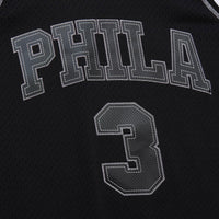 Philadelphia 76ers Allen Iverson 1996 Contrast 2K Swingman Jersey - Black