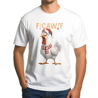 F-Caw-F Music Note Shirt, Humorous Chicken Christmas T-Shirt, Humorous Holiday Poultry Tee, Adorable Farm Animal Christmas T-Shirt