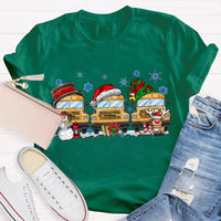 Snowflake Holiday Graphic T-Shirt, School Bus Christmas Shirt, Adorable Bus Driver Christmas Tee, Back to School Winter Holiday Shirt