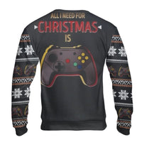 Video Game Controller Xmas Sweater, Gamer Ugly Christmas Sweater, Humorous Gaming Holiday Sweater, Retro Gamer Crewneck Sweatshirt Present