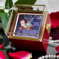 Christmas Message Card Pendant, Santa Soulmate Love Knot Necklace, Romantic CZ Love Knot Necklace, Holiday Wife Necklace, Girlfriend Present