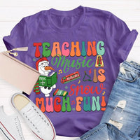 Festive Music Teacher Holiday Shirt, Snow Much Fun Teaching Music Christmas T-Shirt, Adorable Snowman Musician Graphic Tee, Xmas Present