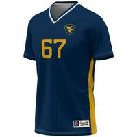 #1 West Virginia Mountaineers Lightweight Soccer Fashion Jersey - Navy