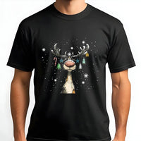 Whimsical Holiday Reindeer Shirt, Adorable Reindeer Christmas T-Shirt, Humorous Xmas Graphic Tee, Retro Reindeer Shirt, Holiday Season Animal Tee